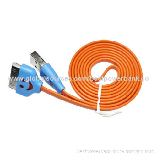LED Smiling Face Light Noodles Cable for iPhone 4/4S